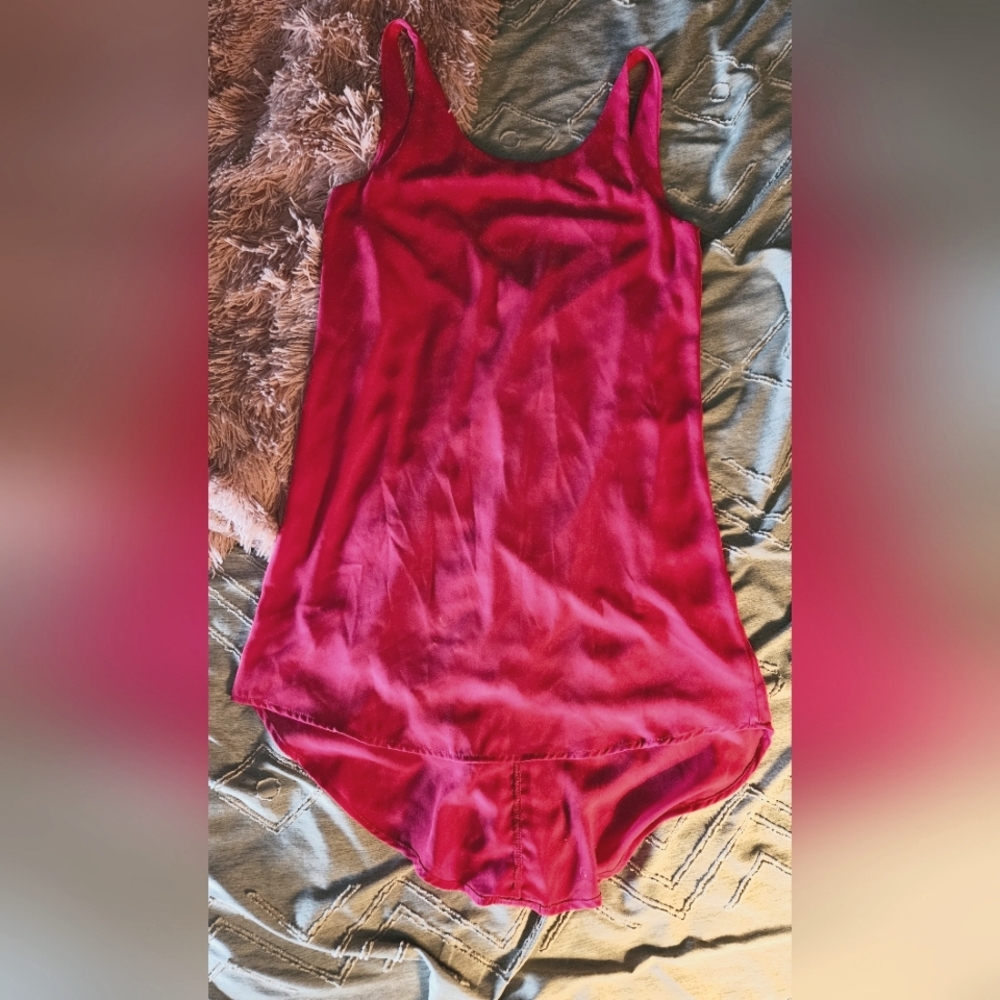 Silky Red Sleeveless Dress